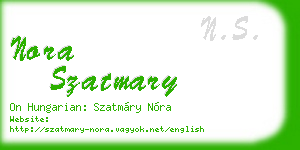 nora szatmary business card