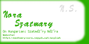 nora szatmary business card